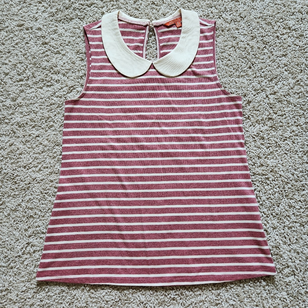Modcloth Peter Pan Collar Tank Stripe Small